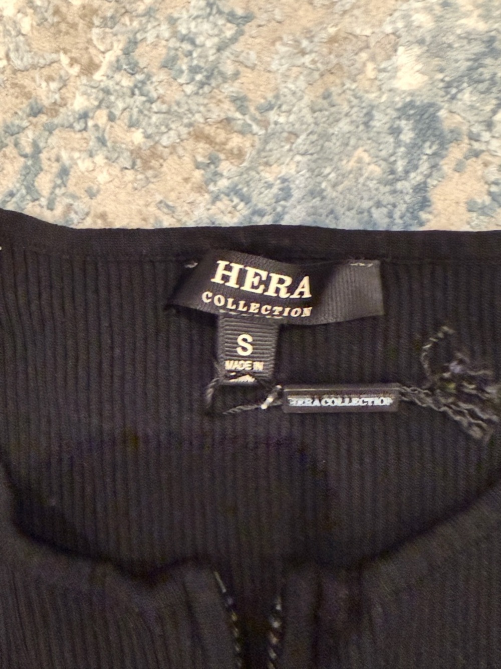 Hera Collection Black Ribbed Zip-Front Top - Picture 2 of 2
